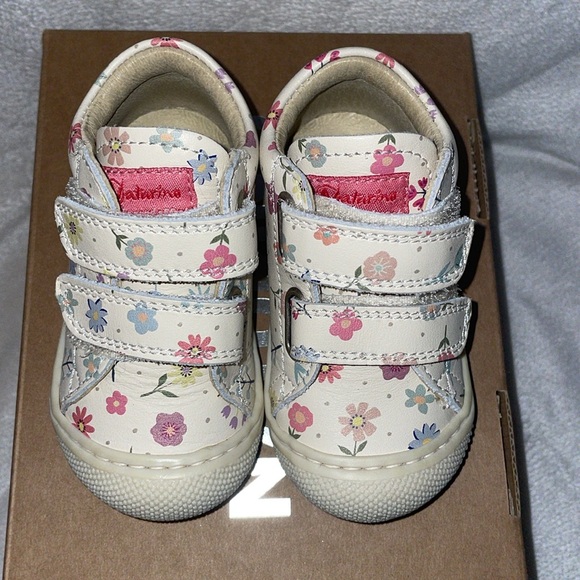 NWT NATURINO COCOON VL Leather first step shoes with flowers in White - Picture 9 of 15